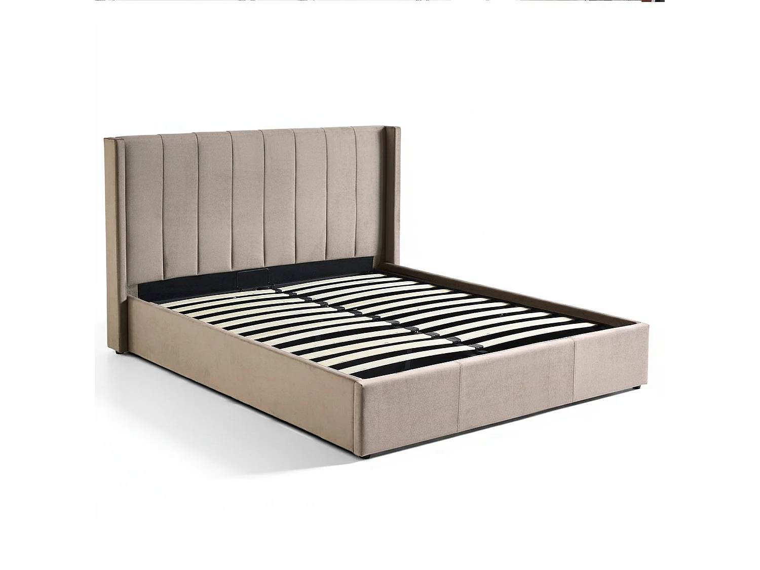 Lit Adulte Sommier Relevable "Fady" 180x200cm Taupe