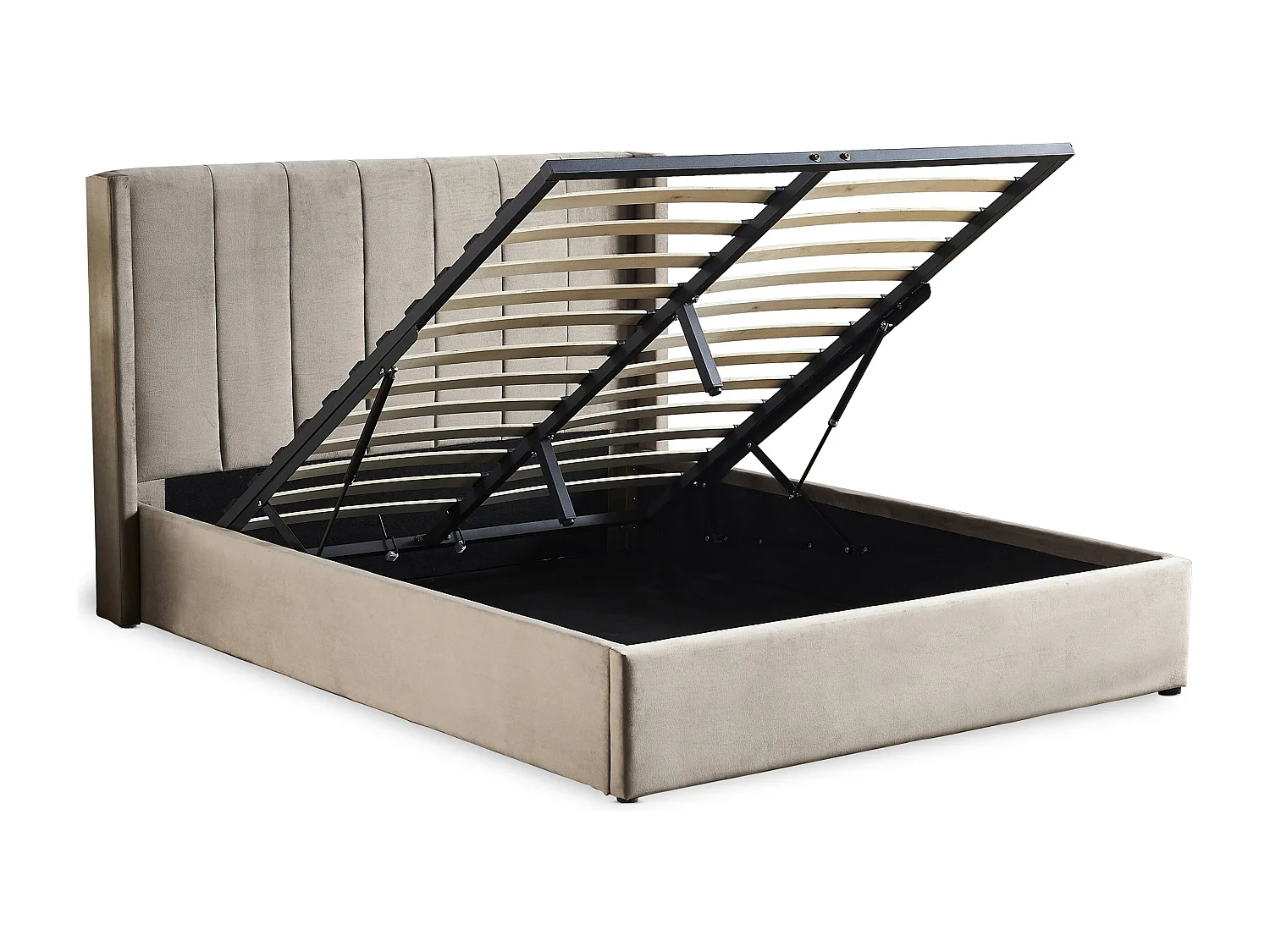 Lit Adulte Sommier Relevable "Fady" 180x200cm Taupe