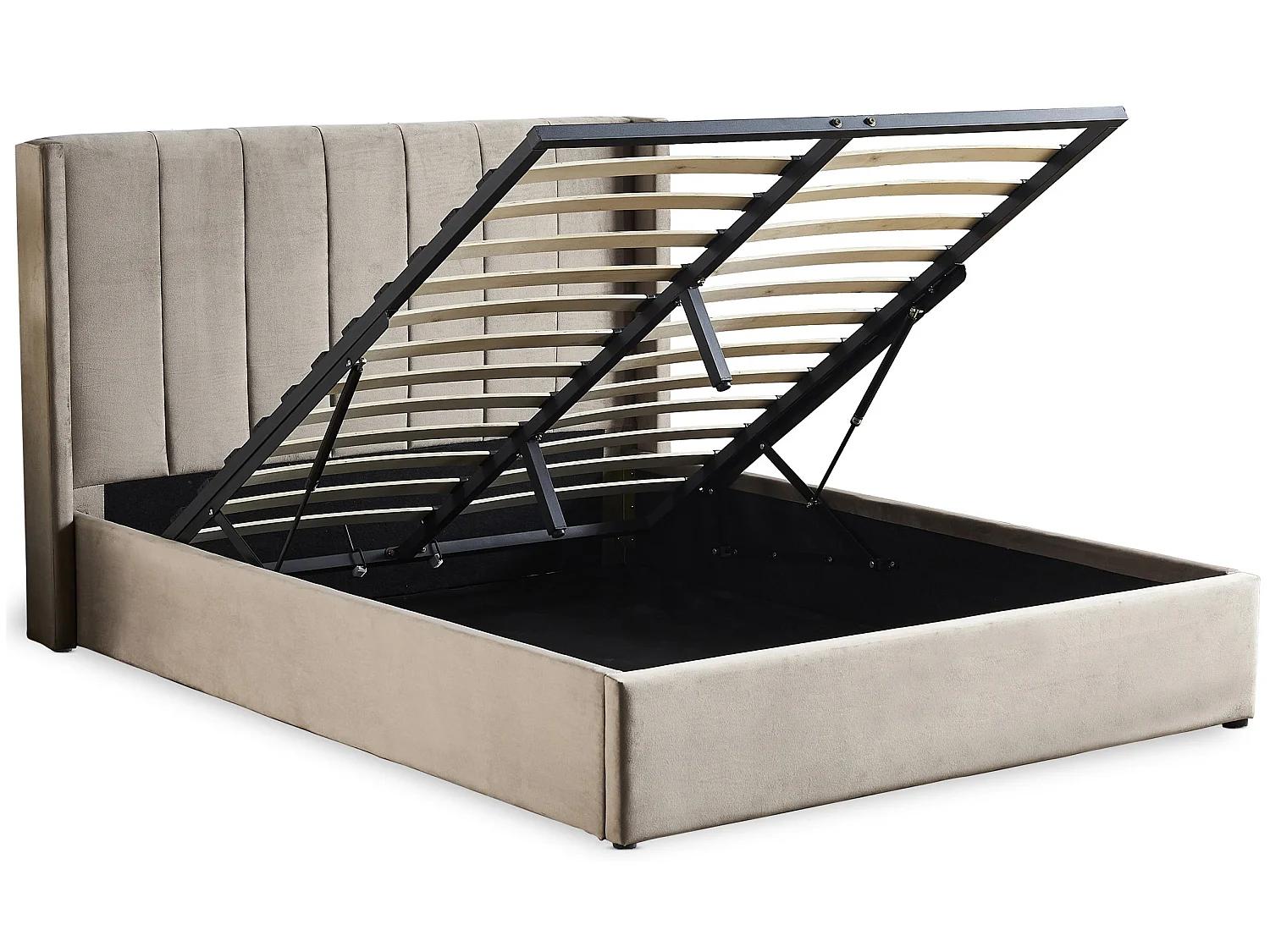 Lit Adulte Sommier Relevable "Fady" 180x200cm Taupe