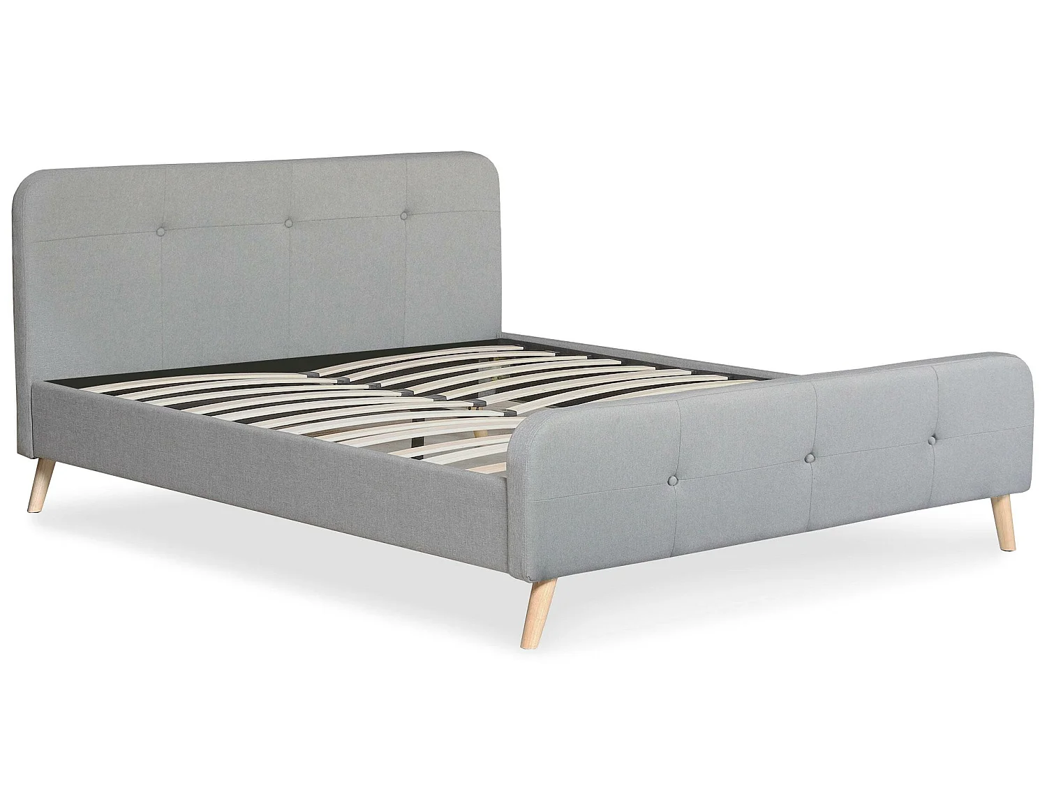 Lit Scandinave & Sommier "Sad" 160x190cm Gris