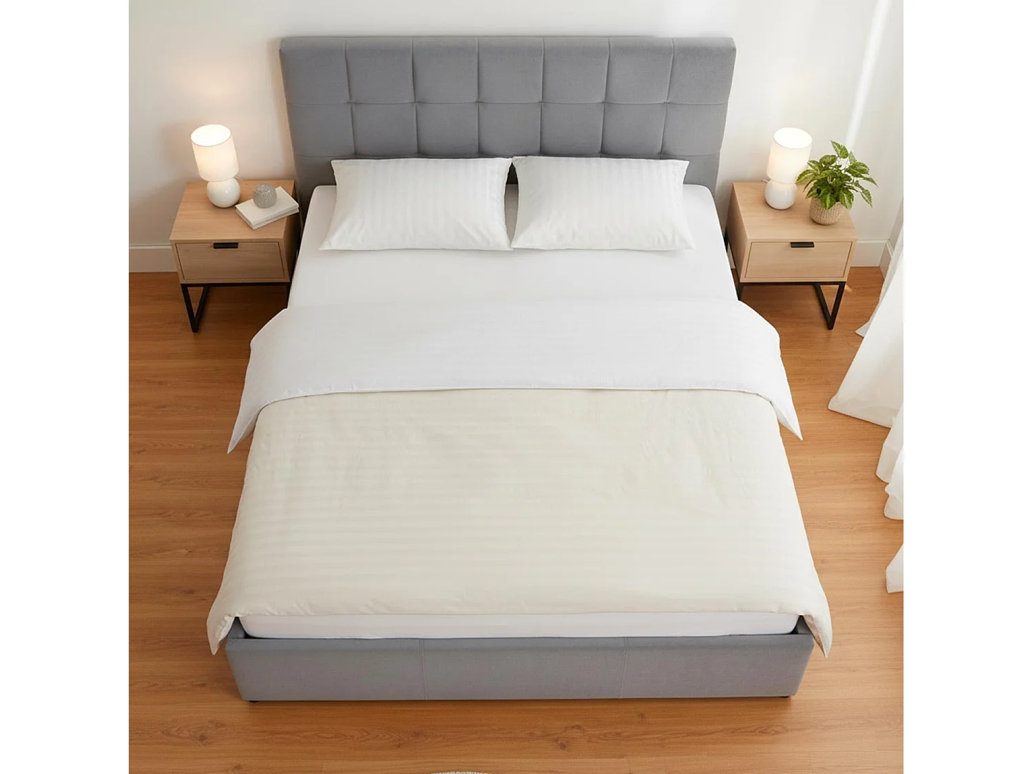 Lit Adulte Sommier Relevable "Birma" 160x200cm Argent