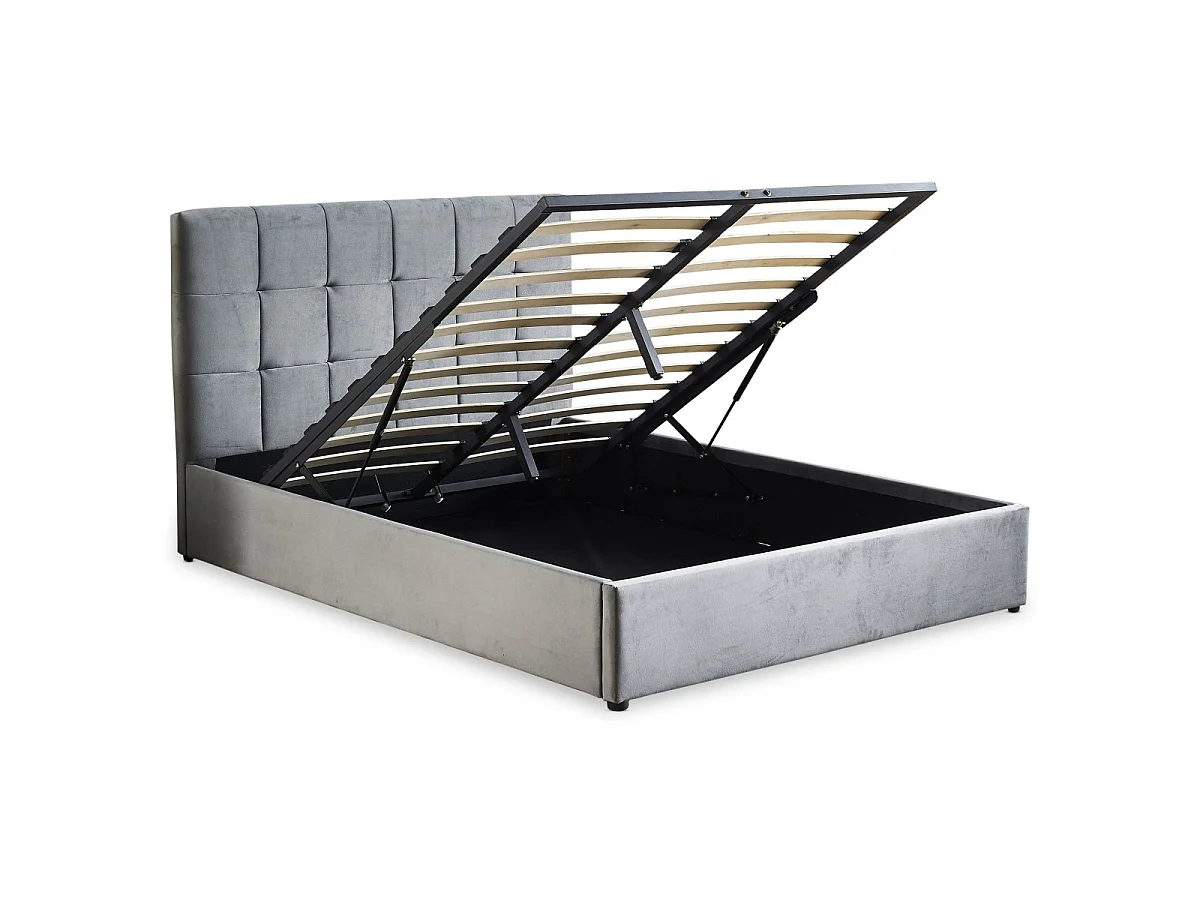 Lit Adulte Sommier Relevable "Birma" 180x200cm Argent
