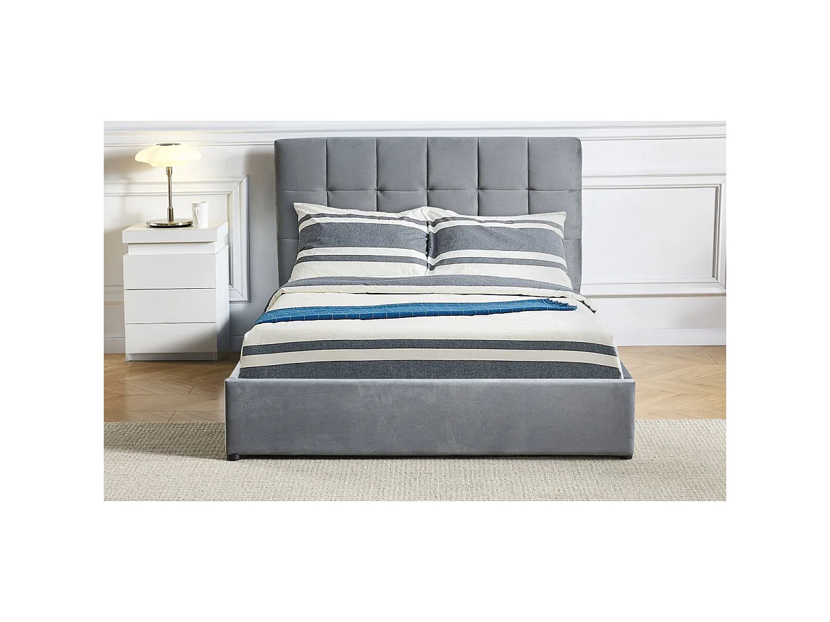 Lit Adulte Sommier Relevable "Birma" 180x200cm Argent