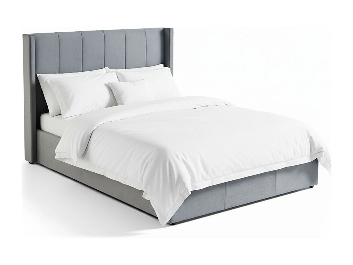 Lit Adulte Sommier Relevable "Fady" 140x190cm Gris