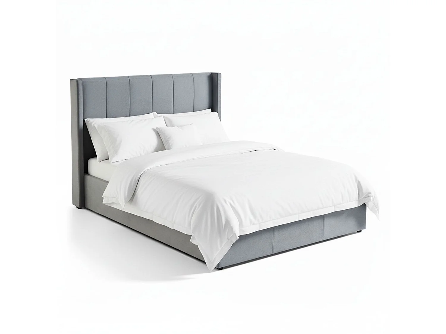 Lit Adulte Sommier Relevable "Fady" 140x190cm Gris
