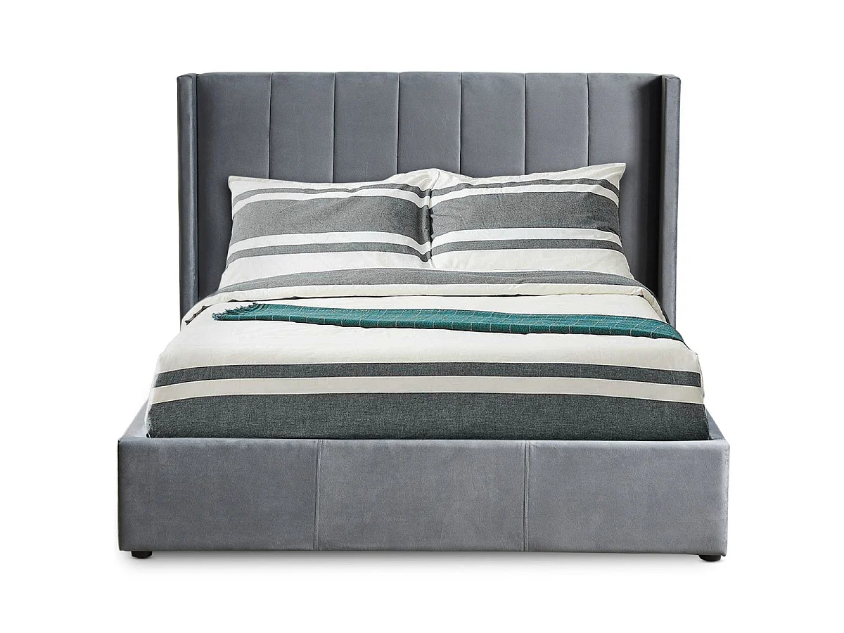 Lit Adulte Sommier Relevable "Fady" 140x190cm Gris