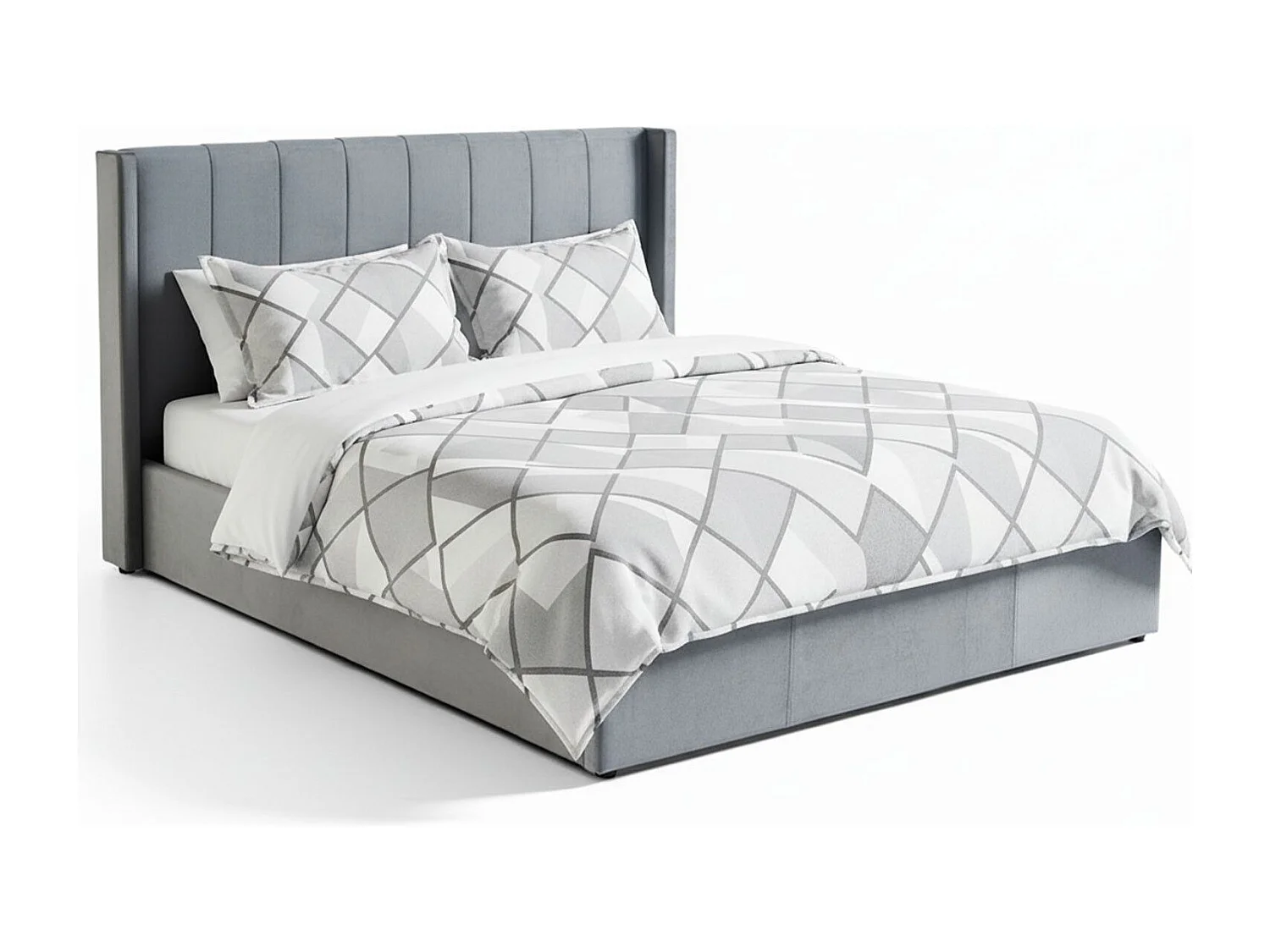 Lit Adulte Sommier Relevable "Fady" 180x200cm Gris