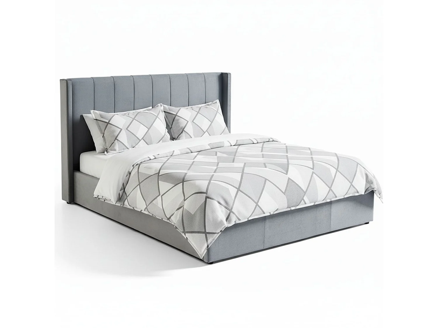 Lit Adulte Sommier Relevable "Fady" 180x200cm Gris