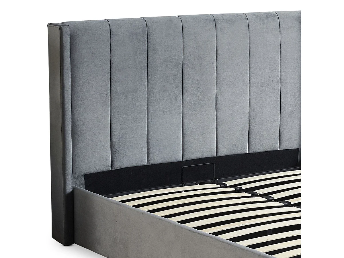 Lit Adulte Sommier Relevable "Fady" 180x200cm Gris