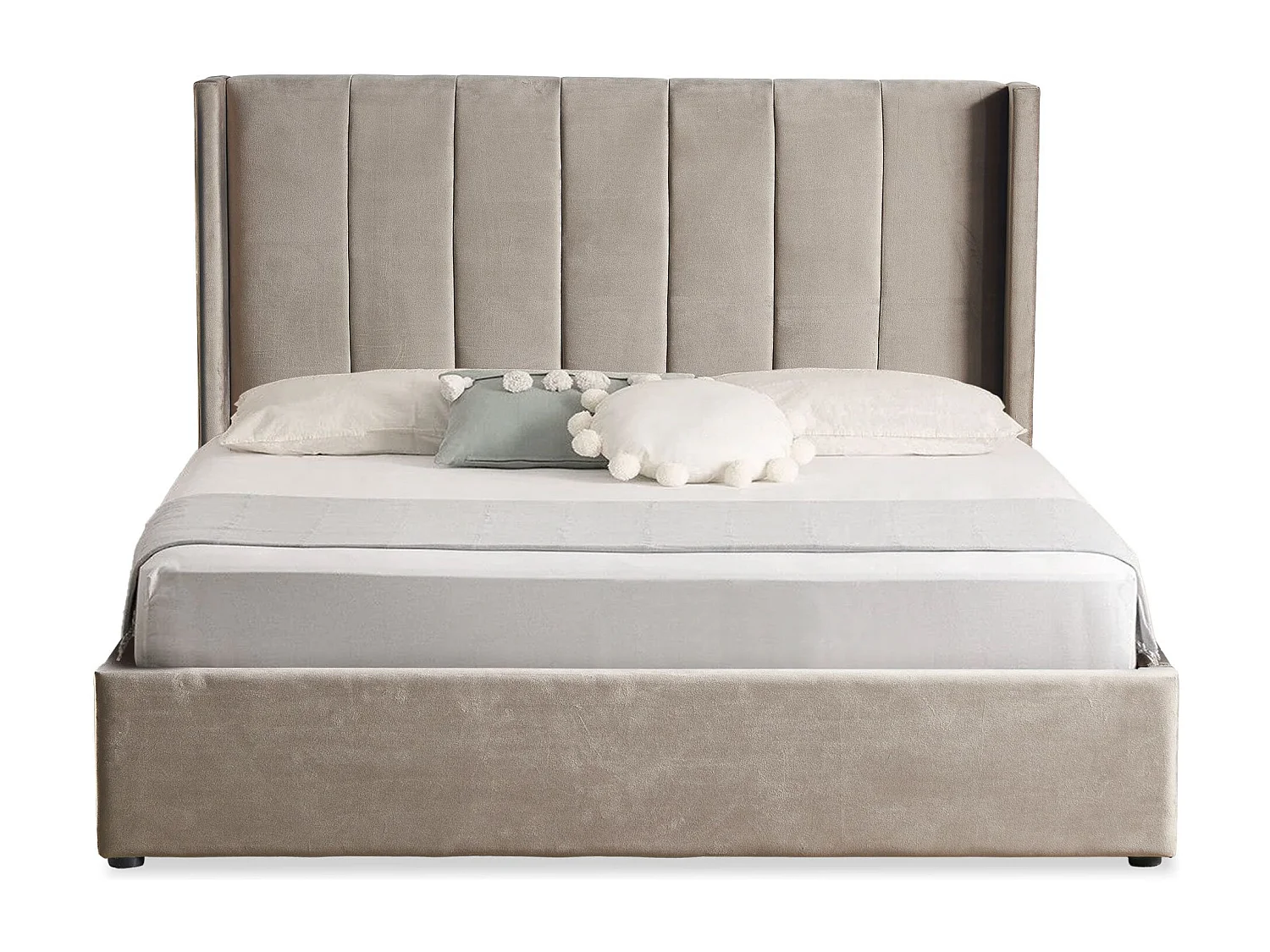 Lit Adulte Sommier Relevable "Fady" 160x200cm Taupe