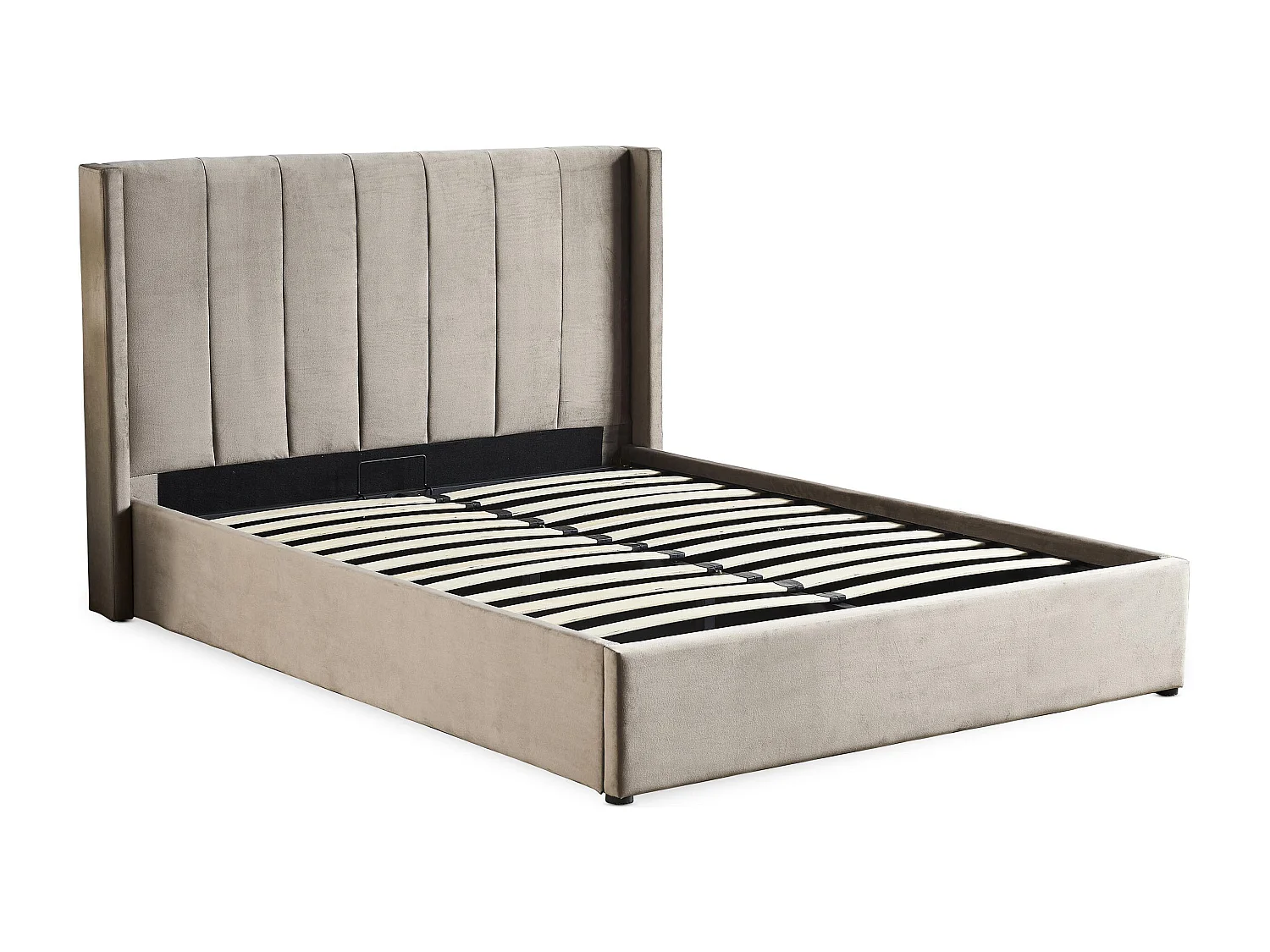 Lit Adulte Sommier Relevable "Fady" 160x200cm Taupe