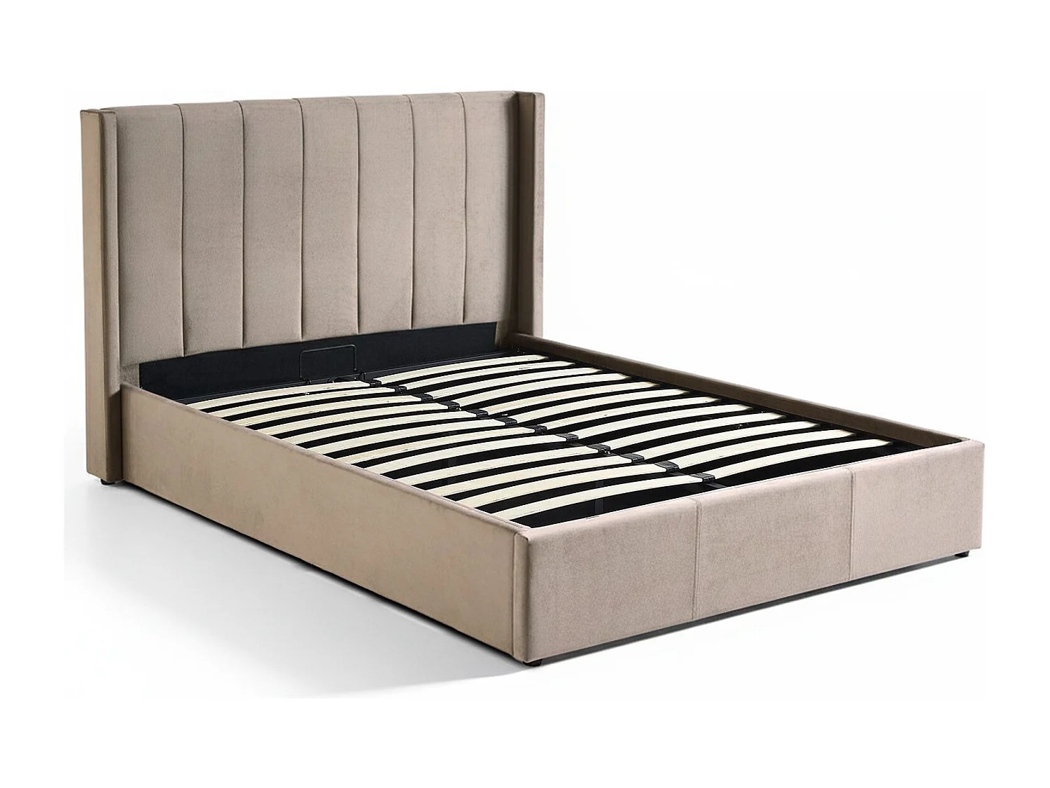 Lit Adulte Sommier Relevable "Fady" 160x200cm Taupe