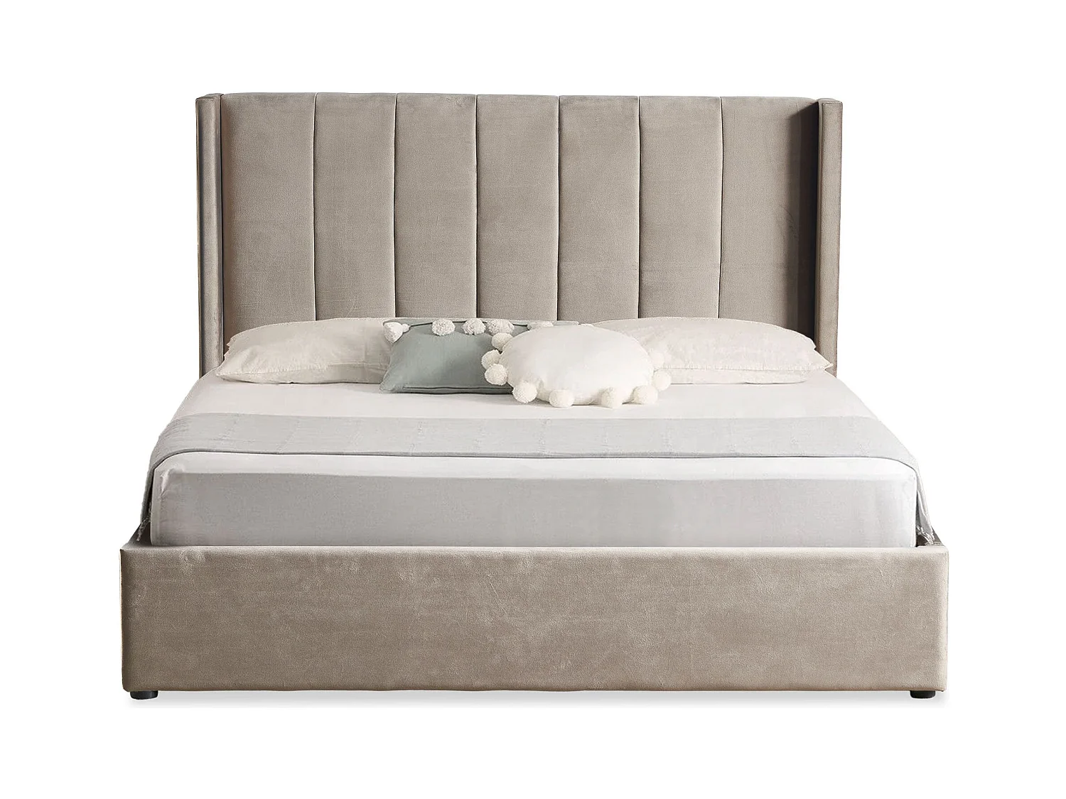 Lit Adulte Sommier Relevable "Fady" 160x200cm Taupe