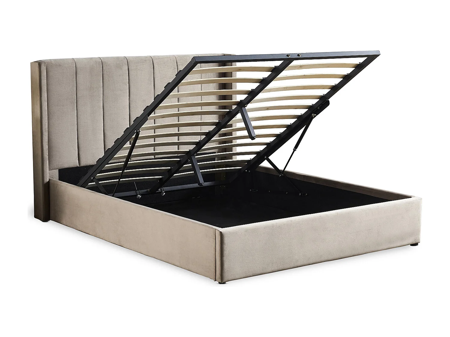 Lit Adulte Sommier Relevable "Fady" 160x200cm Taupe