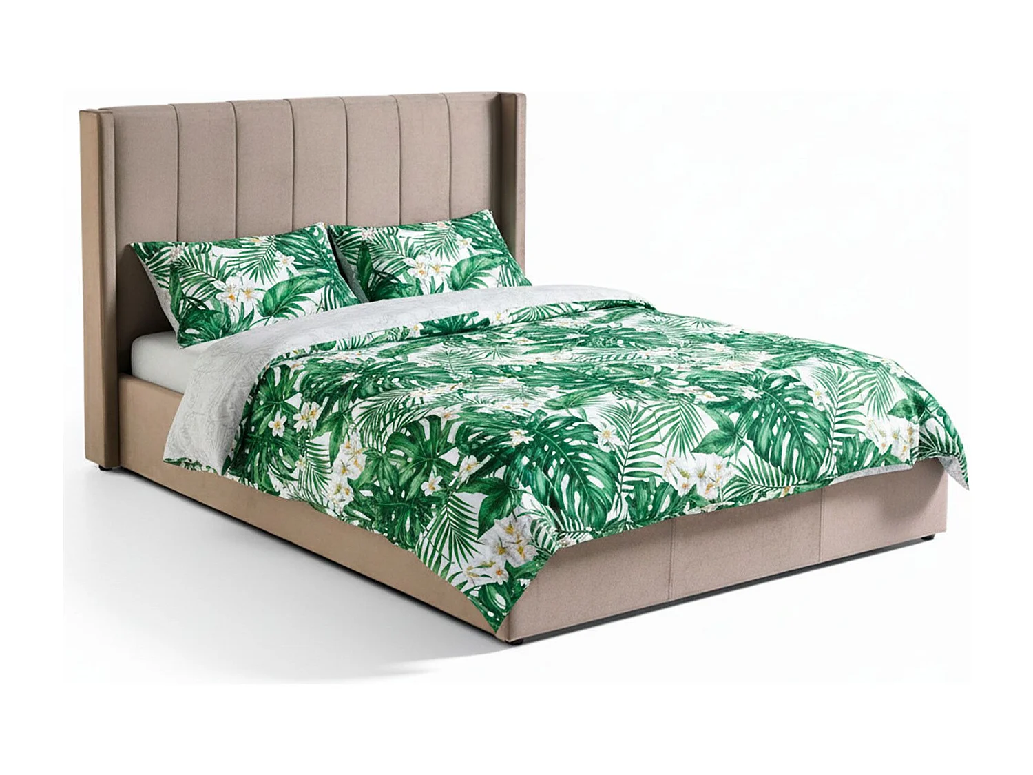 Lit Adulte Sommier Relevable "Fady" 160x200cm Taupe