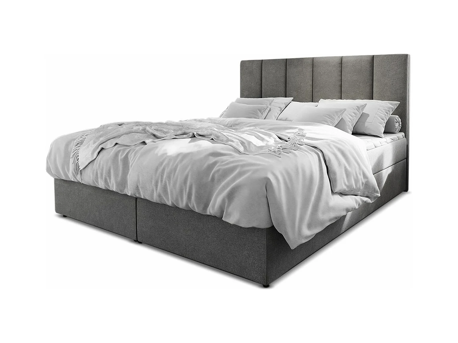 Lit Coffre & Matelas Design "Vatra" 180x200cm Gris