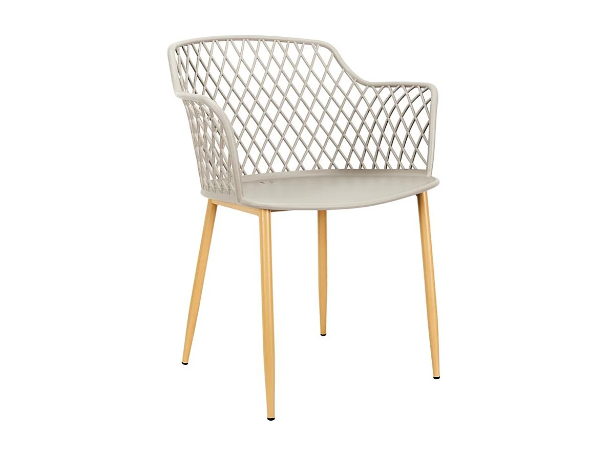 Fauteuil Exterieur Malaga Taupe - Lot De 4 Gris