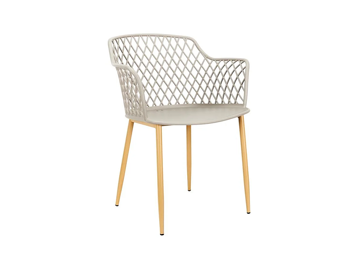 Fauteuil Exterieur Malaga Taupe - Lot De 4 Gris