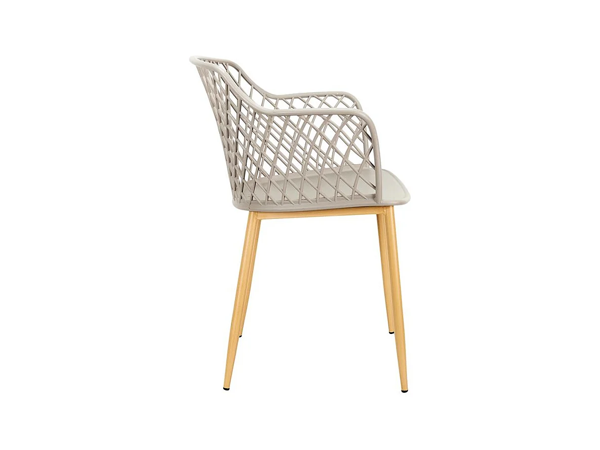 Fauteuil Exterieur Malaga Taupe - Lot De 4 Gris