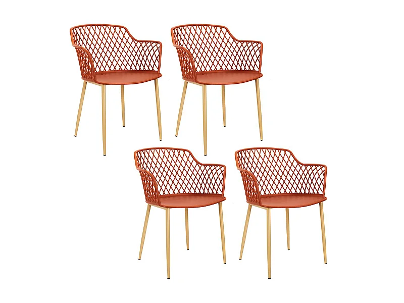 Fauteuil Exterieur Malaga Terracotta - Lot De 4 Orange