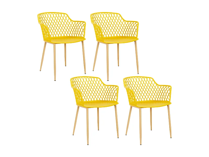 Fauteuil Exterieur Malaga Jaune - Lot De 4 Jaune