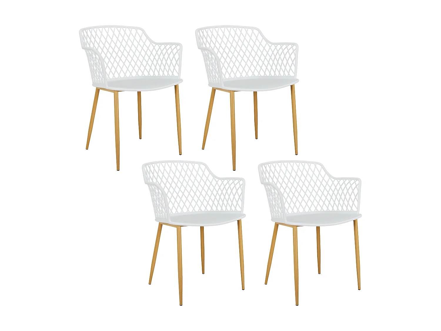 Fauteuil Exterieur Malaga Blanc - Lot De 4 Blanc