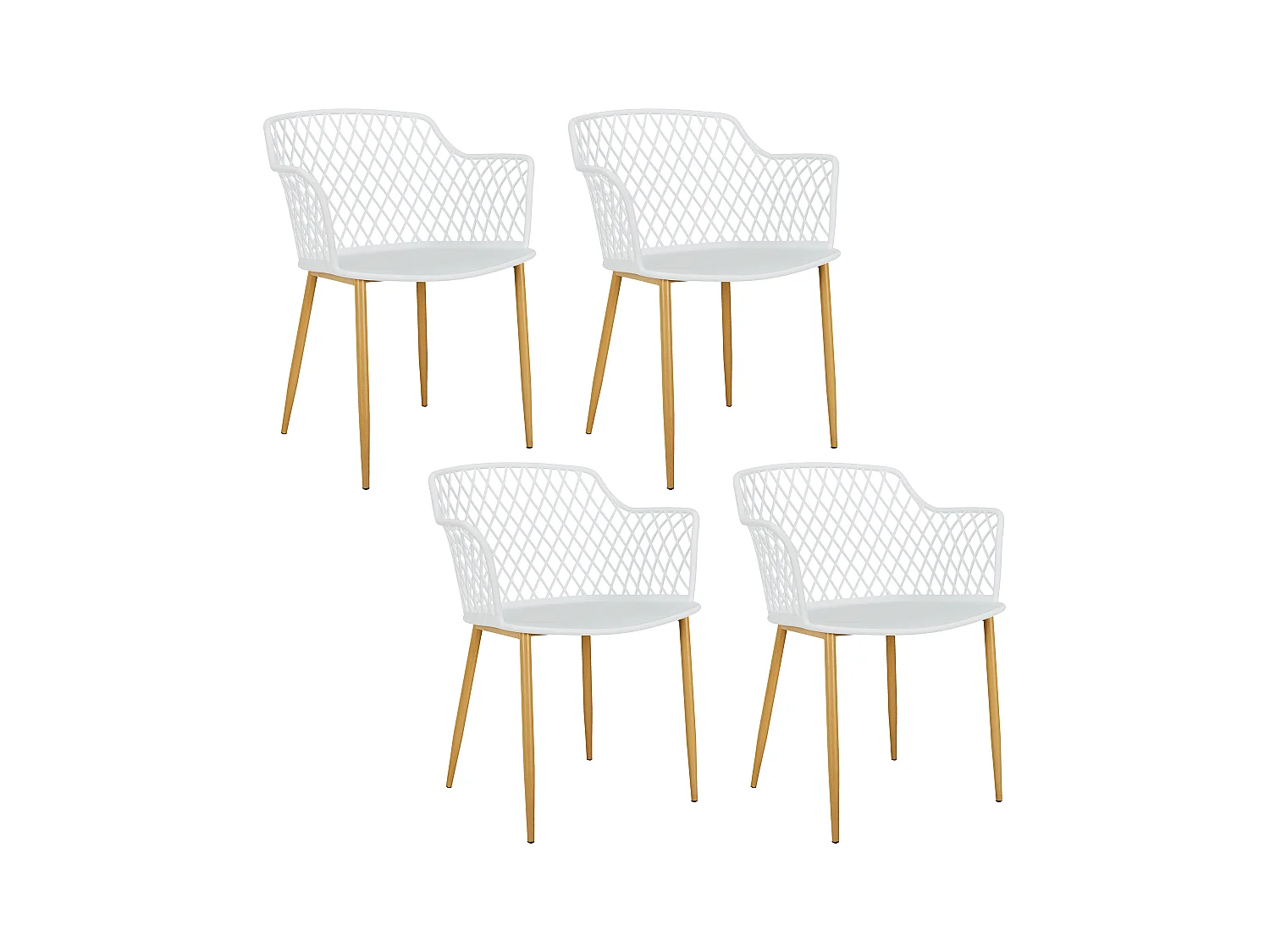 Fauteuil Exterieur Malaga Blanc - Lot De 4 Blanc