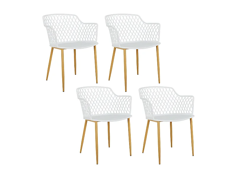 Fauteuil Exterieur Malaga Blanc - Lot De 4 Blanc
