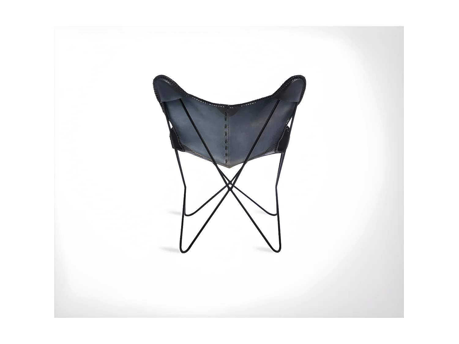Fauteuil Design en Cuir "Papillon" 92cm Noir