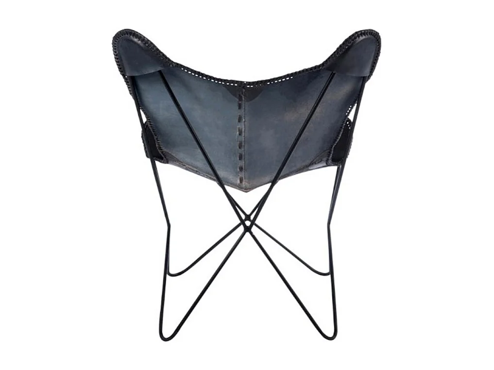 Fauteuil Design en Cuir "Papillon" 92cm Noir