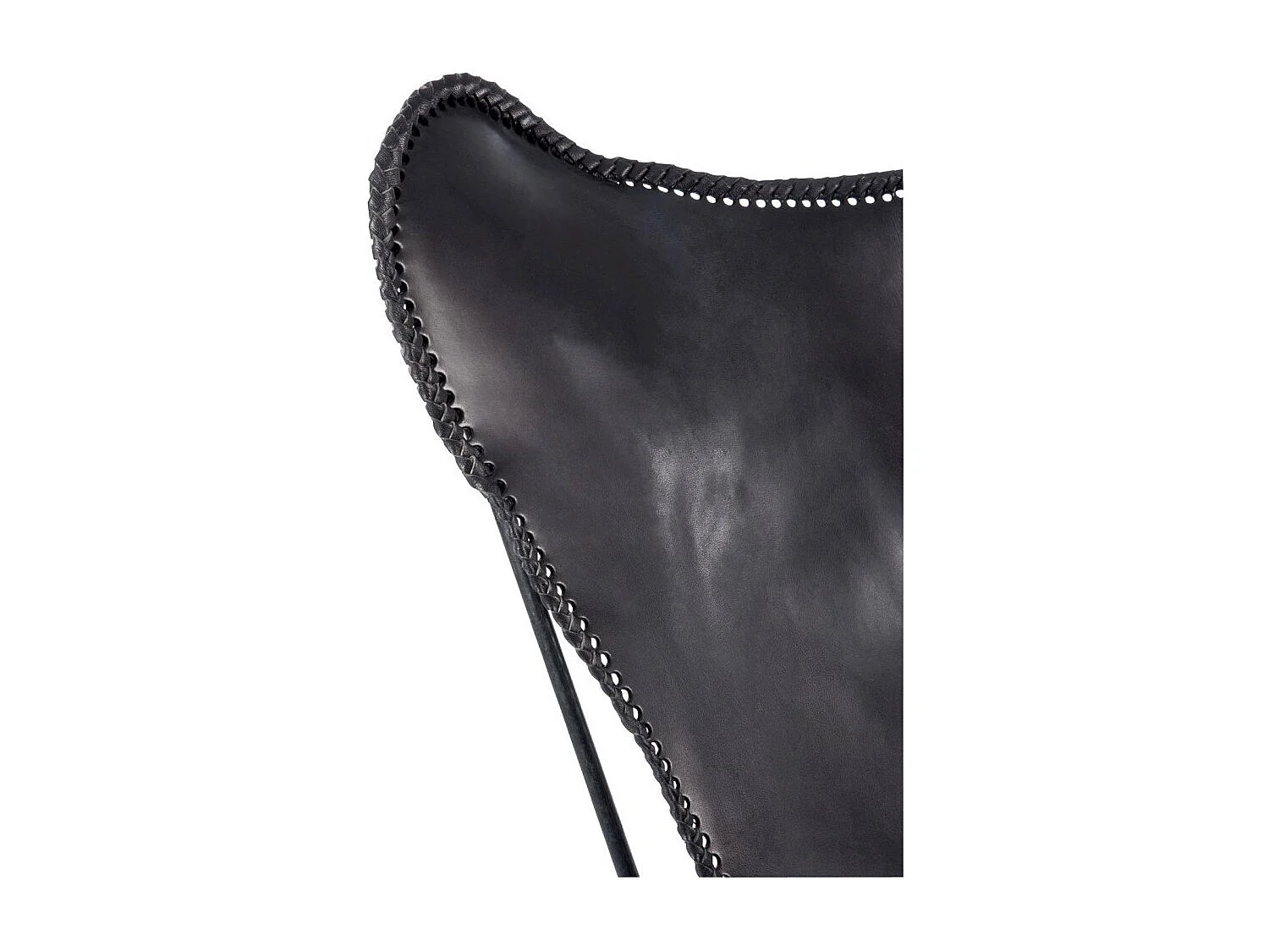 Fauteuil Design en Cuir "Papillon" 92cm Noir