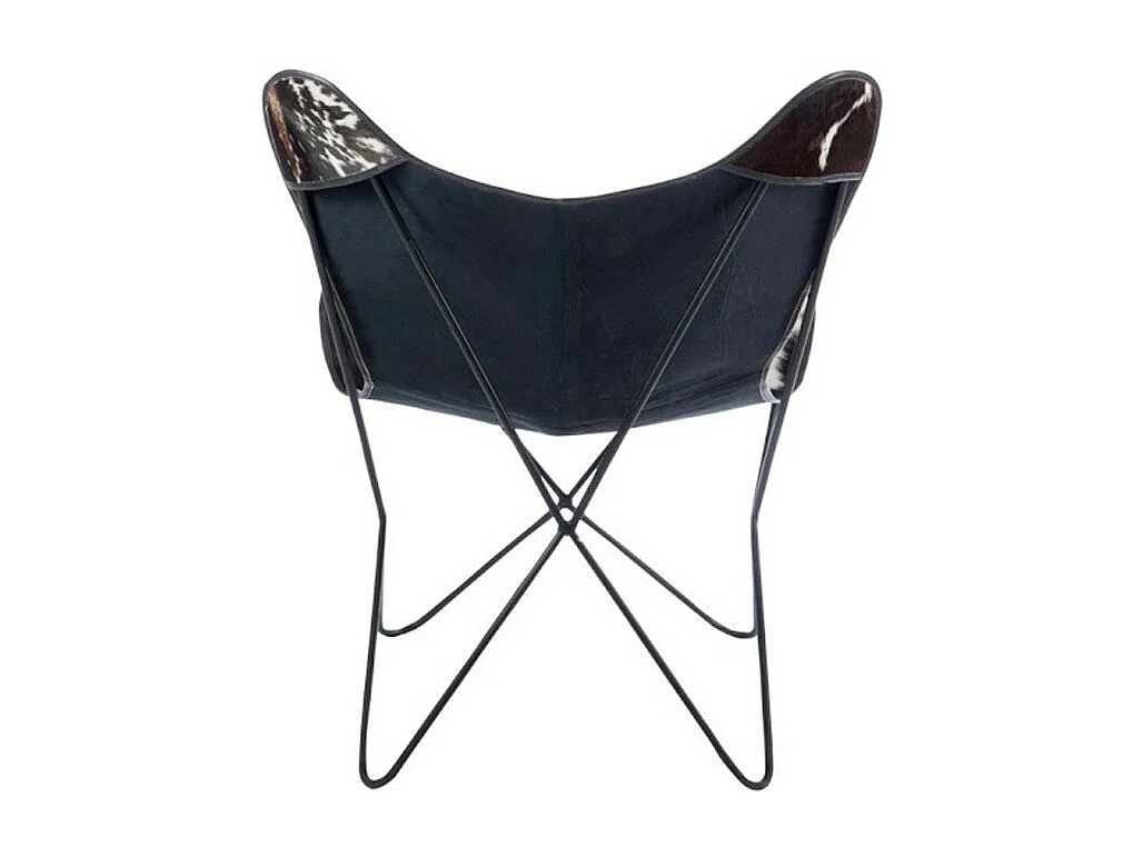Fauteuil Design Peau de Vache "Papillon" 92cm Noir & Blanc