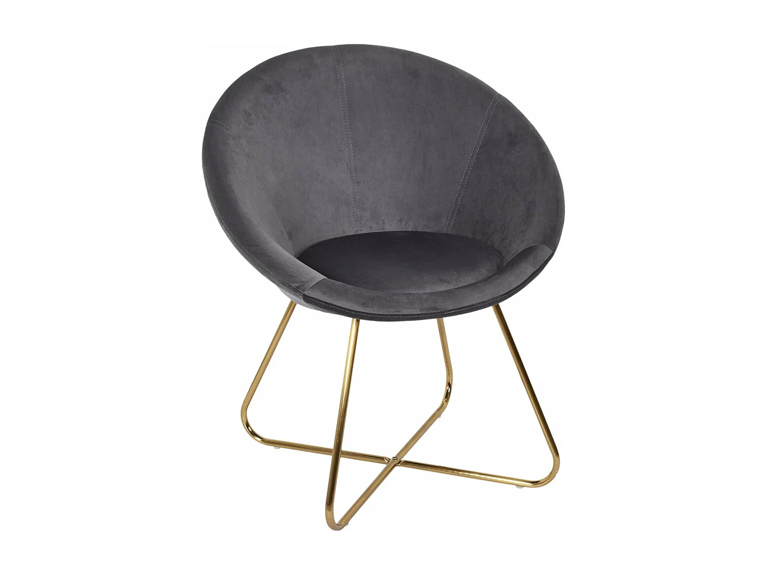 Fauteuil Design Velours "Karl" 83cm Gris