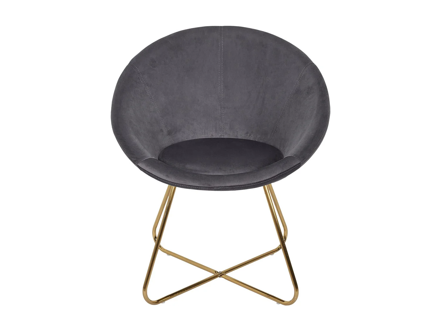 Fauteuil Design Velours "Karl" 83cm Gris