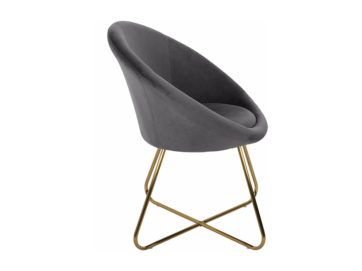 Fauteuil Design Velours "Karl" 83cm Gris