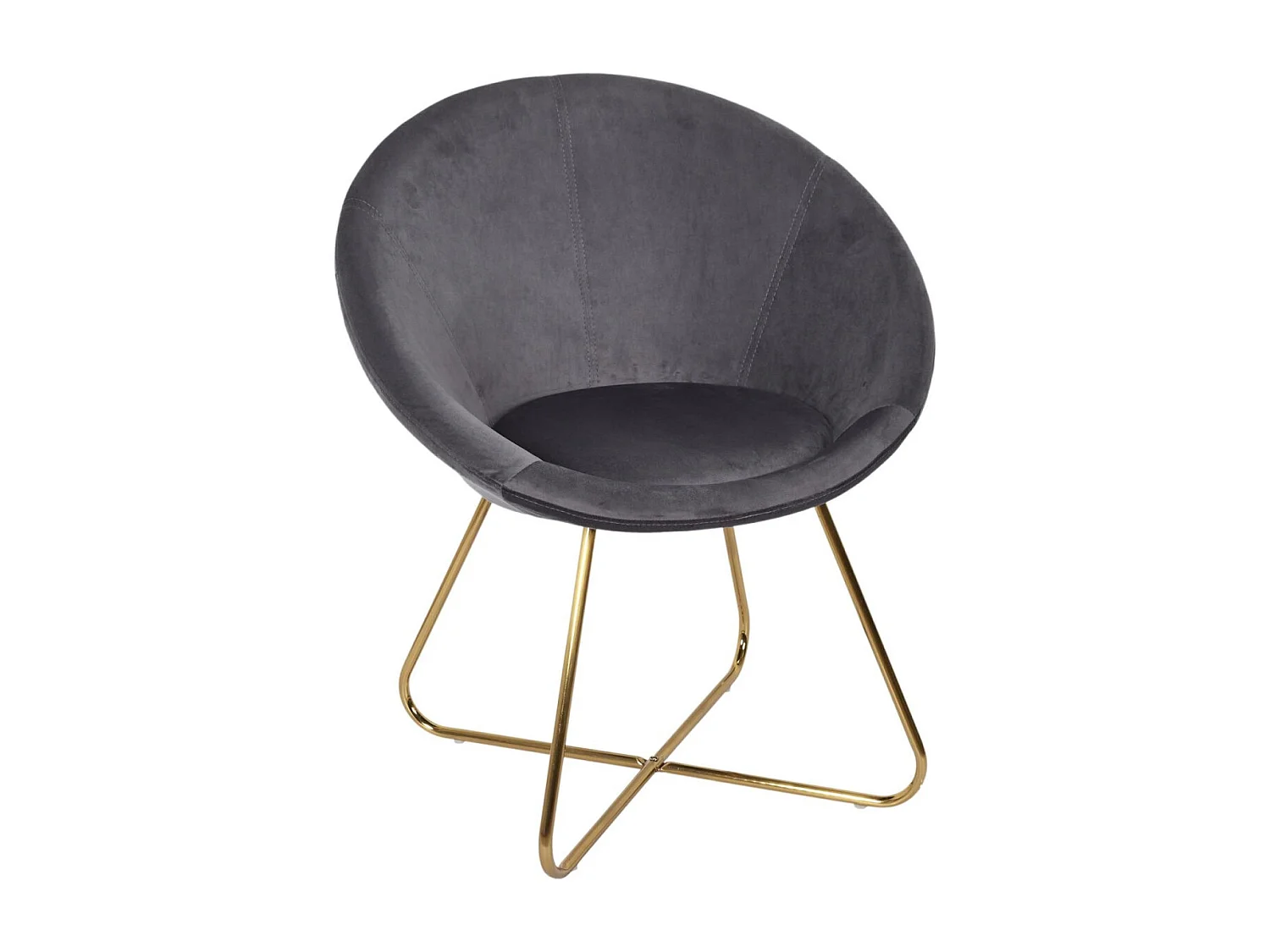 Fauteuil Design Velours "Karl" 83cm Gris