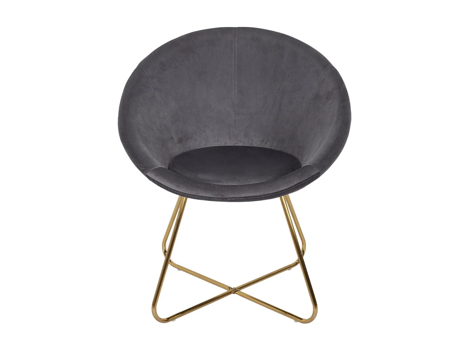 Fauteuil Design Velours "Karl" 83cm Gris