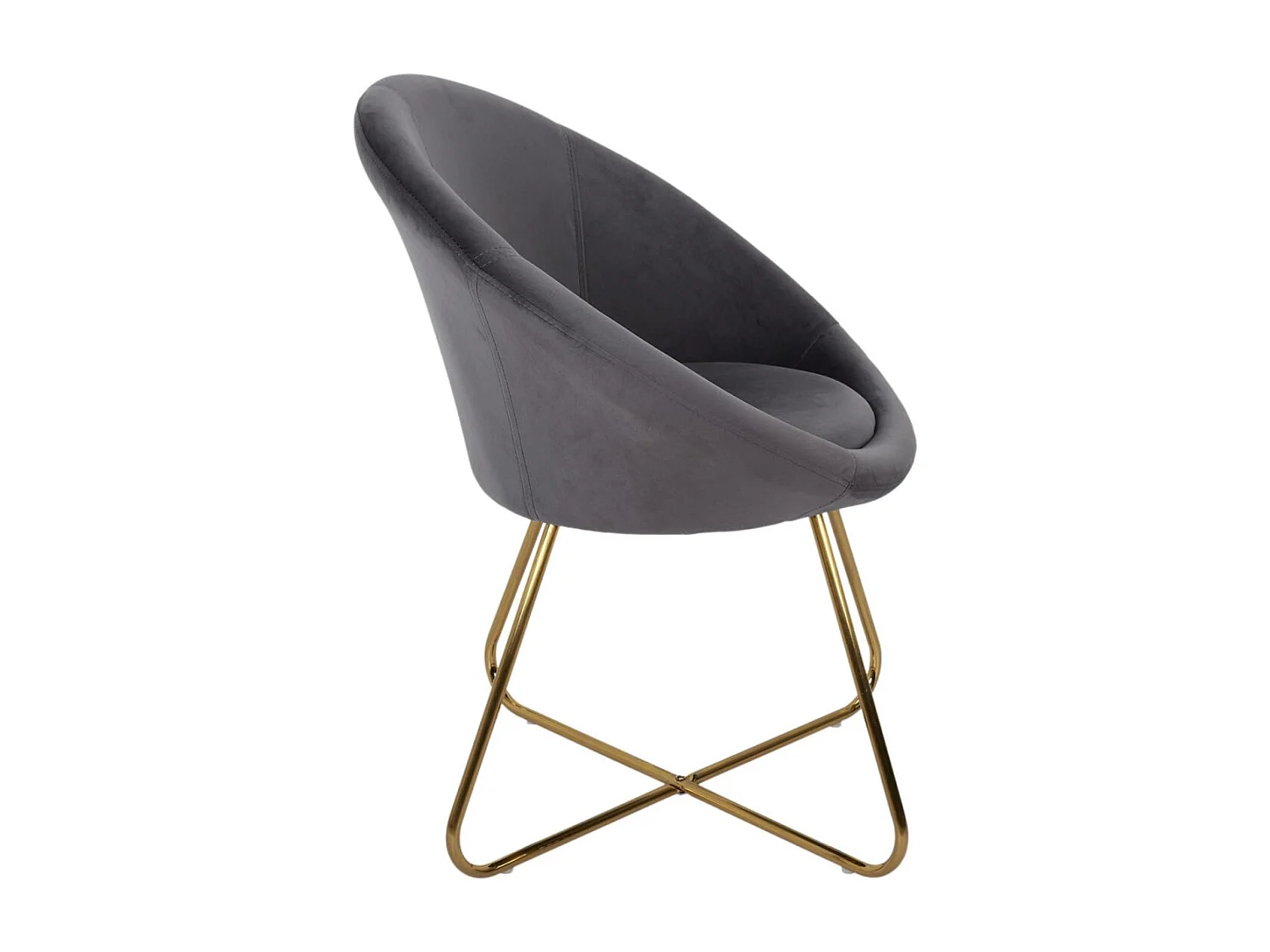 Fauteuil Design Velours "Karl" 83cm Gris