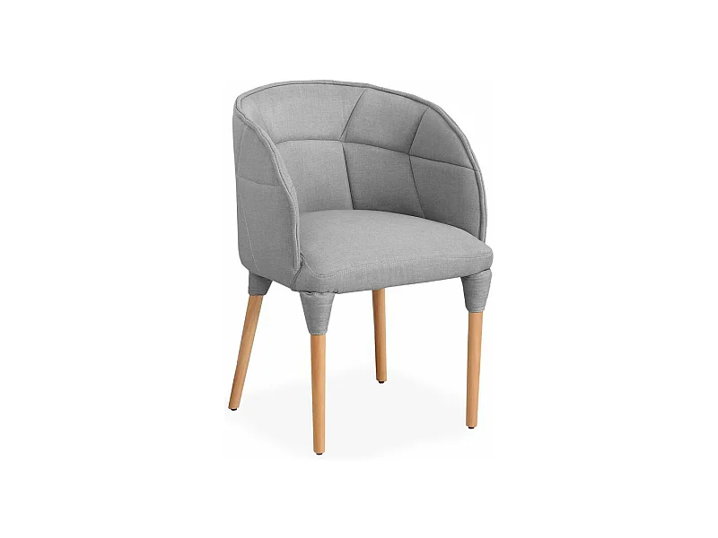 Fauteuil Moderne en Tissu "Nuvola" 82cm Gris