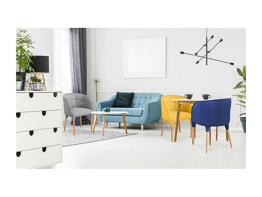 Fauteuil Moderne en Tissu "Nuvola" 82cm Gris