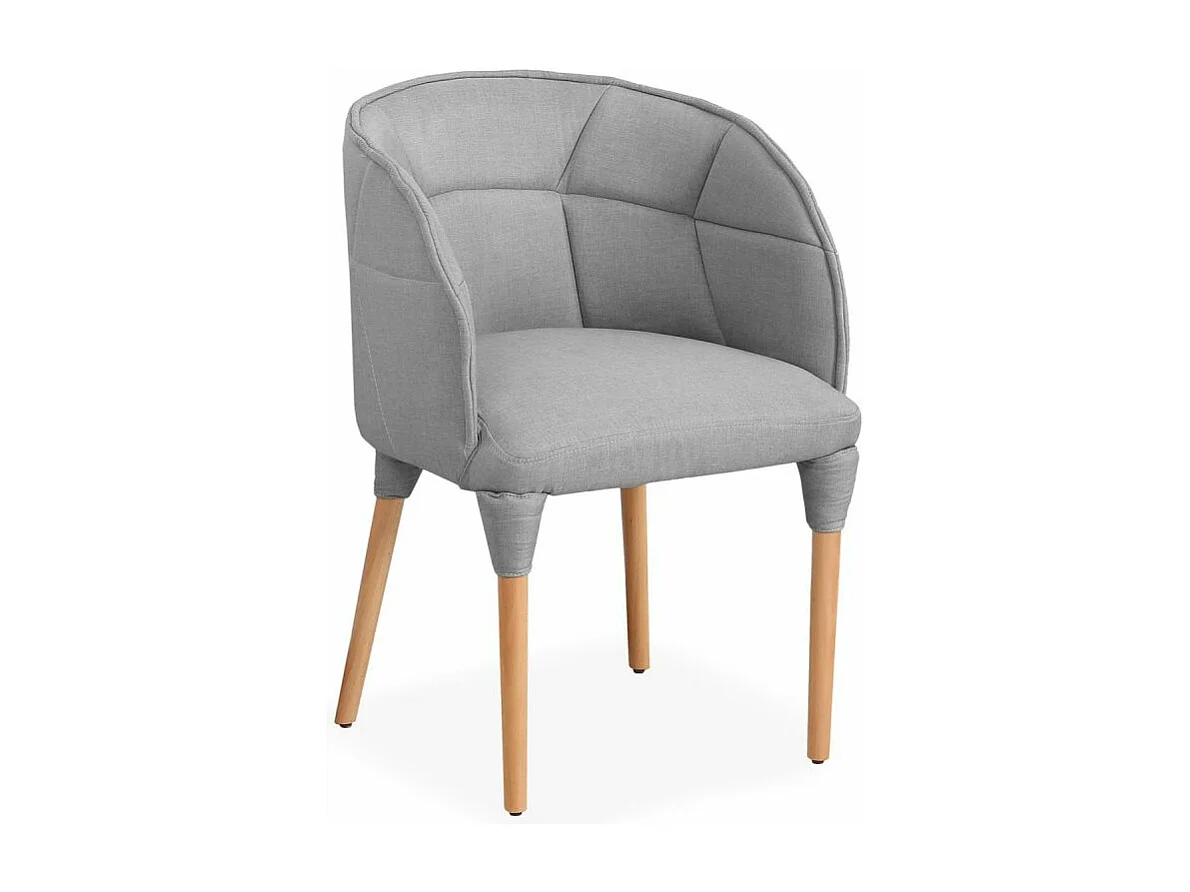 Fauteuil Moderne en Tissu "Nuvola" 82cm Gris