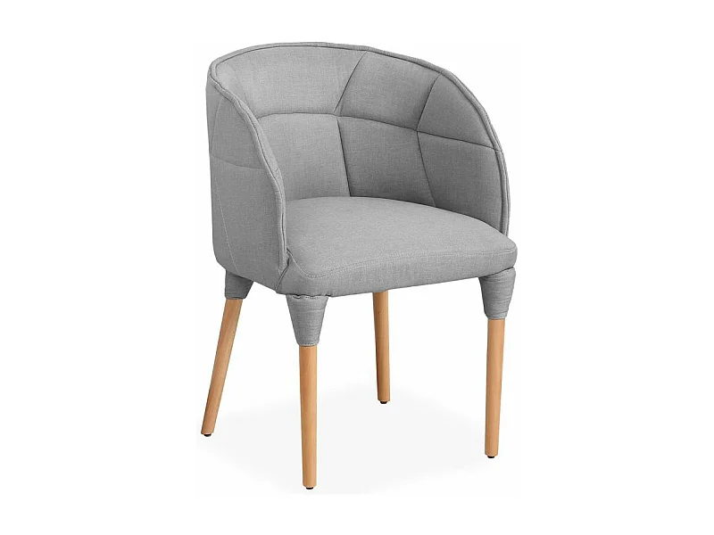 Fauteuil Moderne en Tissu "Nuvola" 82cm Gris