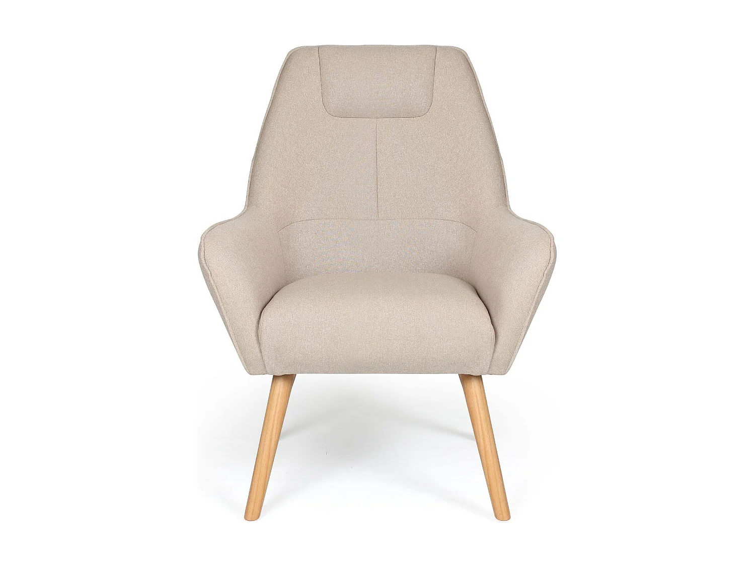Fauteuil scandinave dossier haut Fox Beige