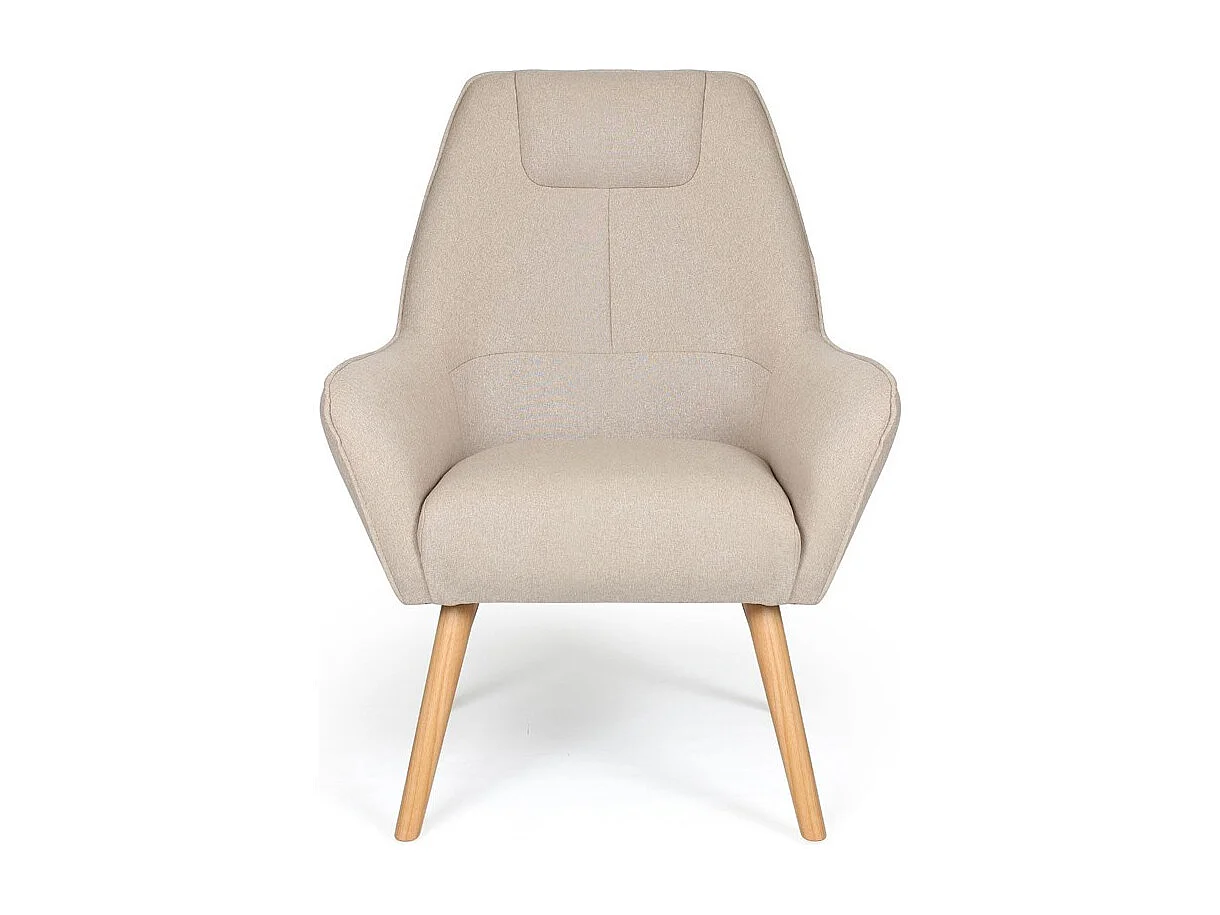 Fauteuil scandinave dossier haut Fox Beige