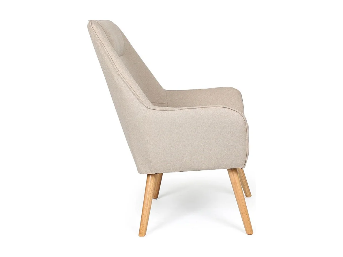 Fauteuil scandinave dossier haut Fox Beige