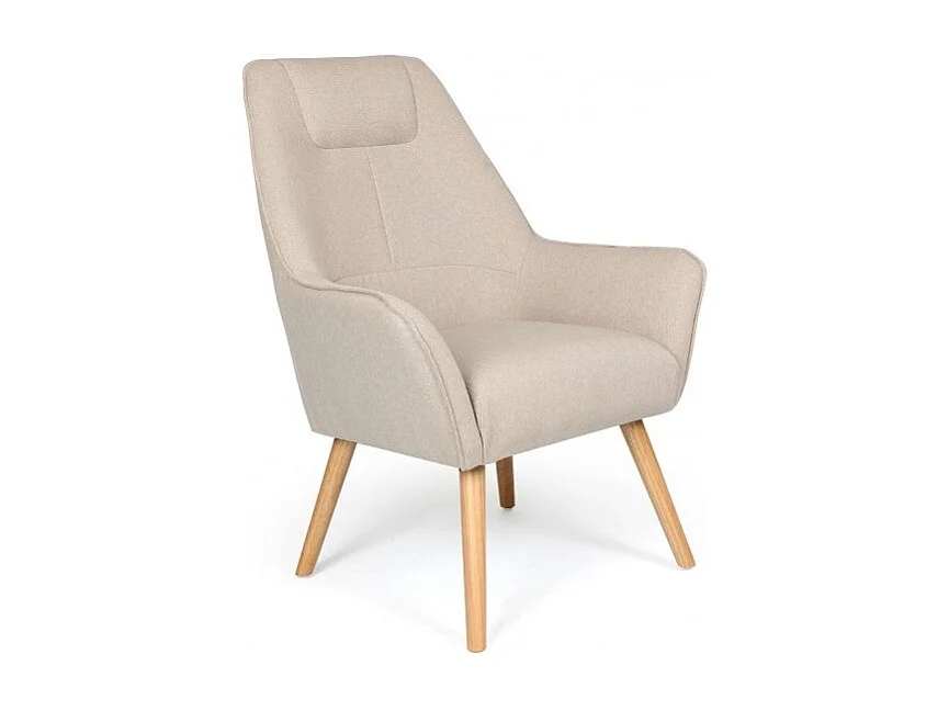 Fauteuil scandinave dossier haut Fox Beige