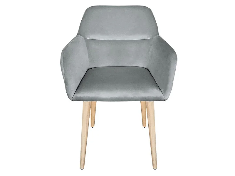 Fauteuil Scandinave Velours "Mogal" 82cm Argent