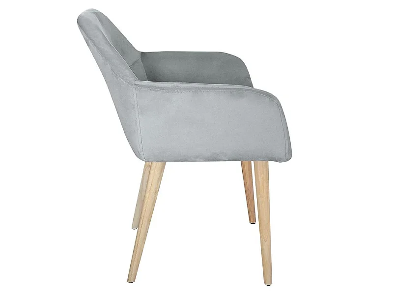 Fauteuil Scandinave Velours "Mogal" 82cm Argent