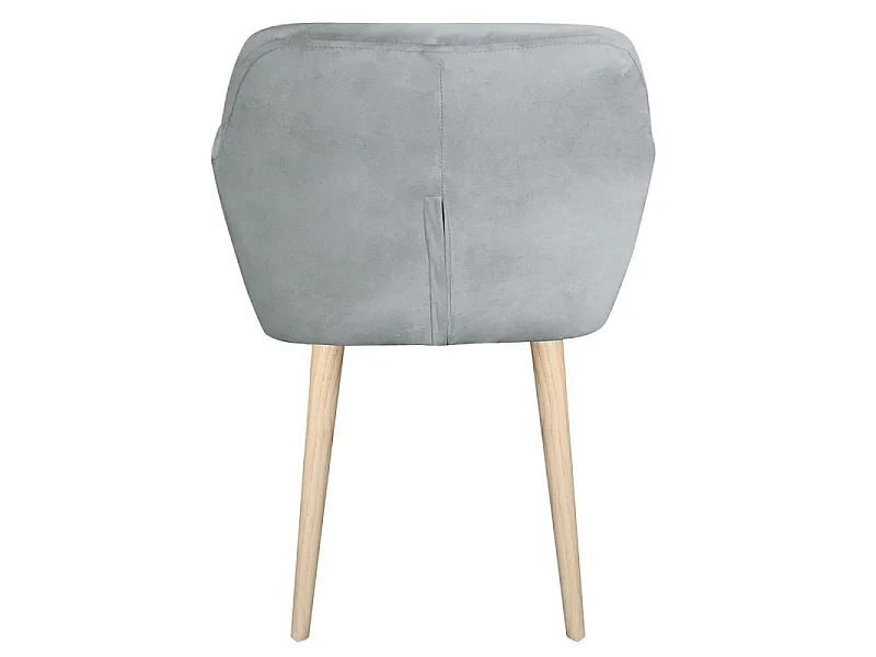 Fauteuil Scandinave Velours "Mogal" 82cm Argent
