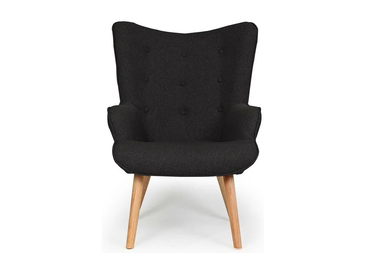 Fauteuil & Pouf Scandinave "Orle" 98cm Noir